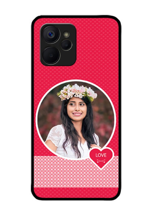Realme 9i 5G Personalised Glass Phone Case - Pink Pattern Design