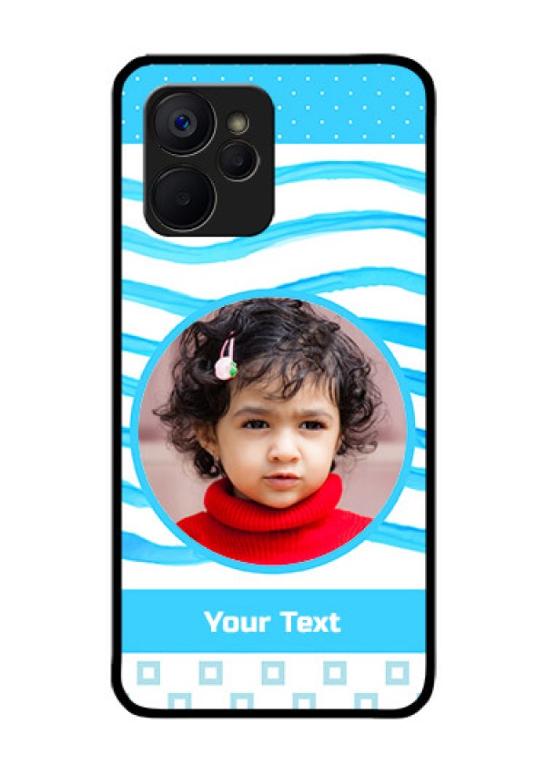 Realme 9i 5G Custom Glass Phone Case - Simple Blue Case Design
