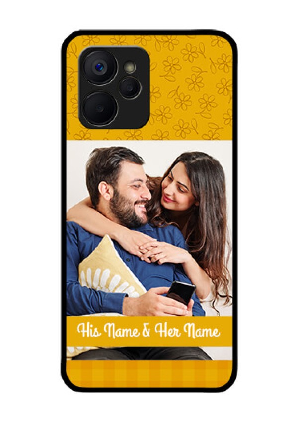 Realme 9i 5G Custom Glass Mobile Case - Yellow Floral Design