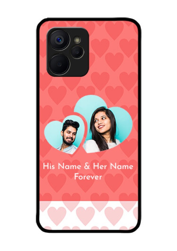 Realme 9i 5G Personalized Glass Phone Case - Couple Pic Upload Design