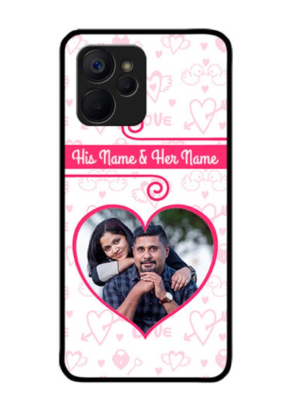 Realme 9i 5G Personalized Glass Phone Case - Heart Shape Love Design