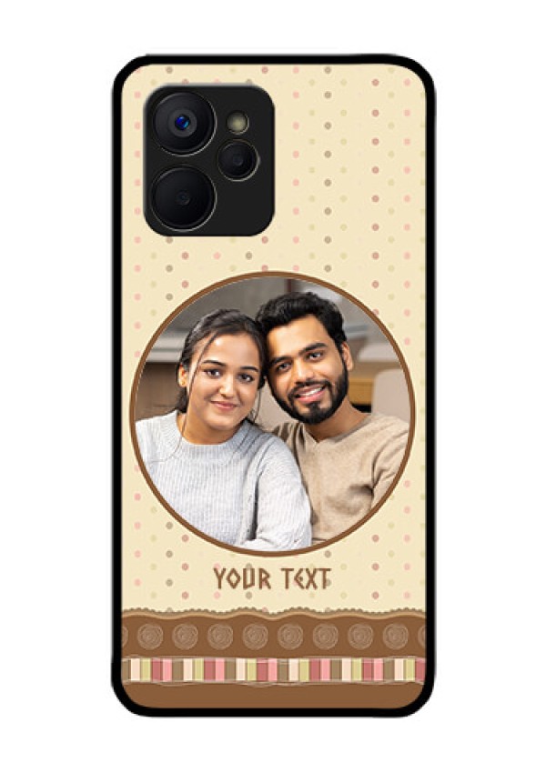 Realme 9i 5G Custom Glass Mobile Case - Brown Dotted Mobile Case Design