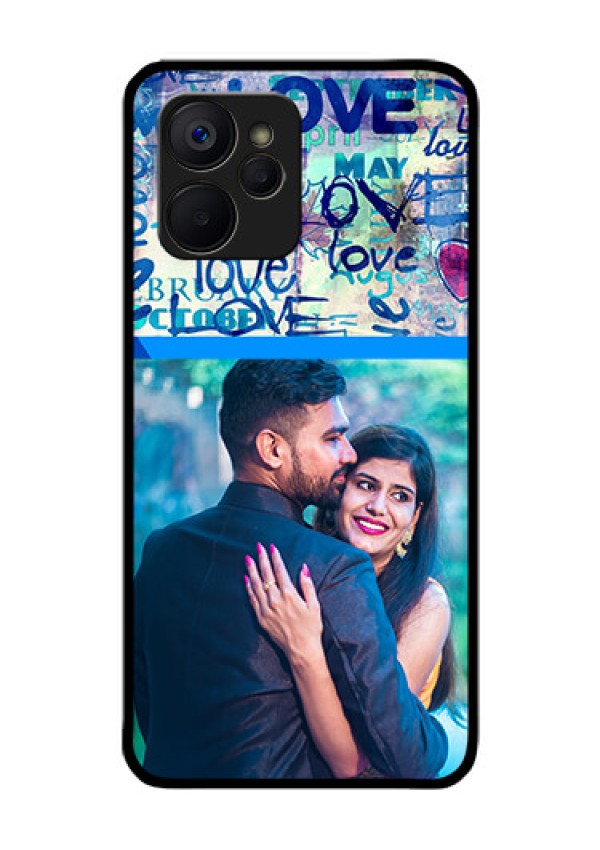 Realme 9i 5G Custom Glass Mobile Case - Colorful Love Design