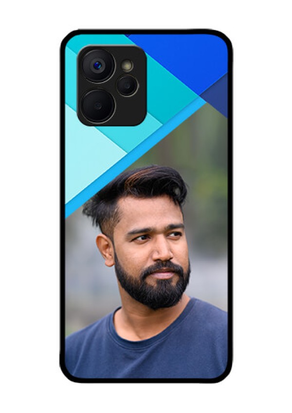 Realme 9i 5G Custom Glass Phone Case - Blue Pattern Design