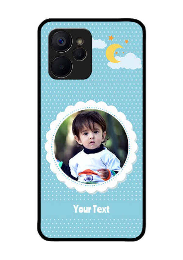 Realme 9i 5G Personalised Glass Phone Case - Violet Pattern Design
