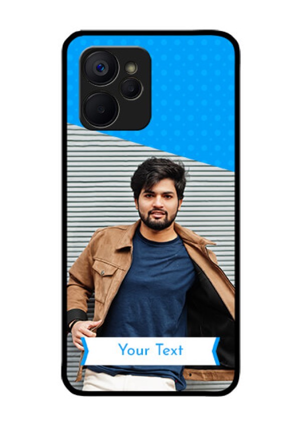 Realme 9i 5G Photo Printing on Glass Case - Simple Blue Color Design