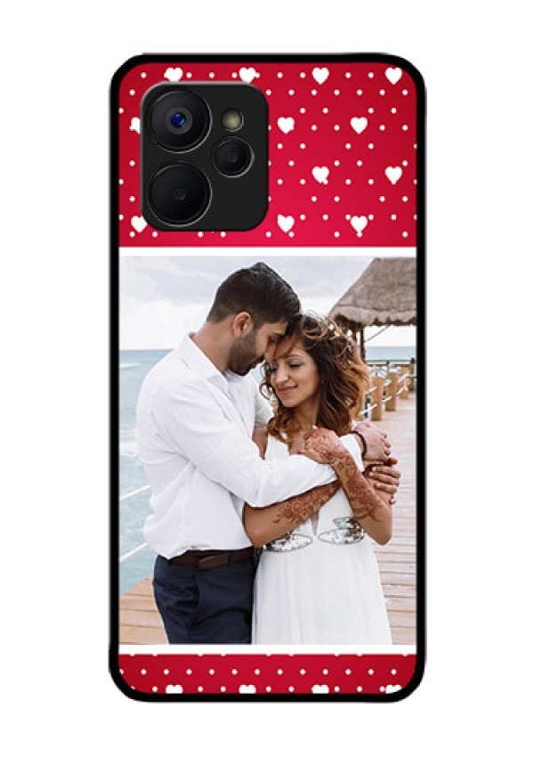 Realme 9i 5G Photo Printing on Glass Case - Hearts Mobile Case Design