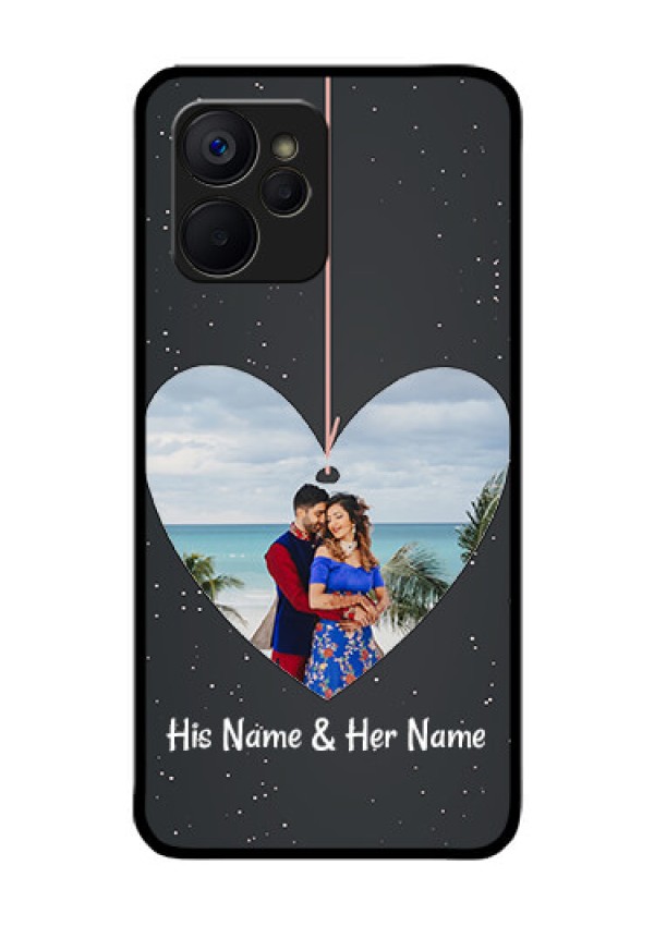Realme 9i 5G Custom Glass Phone Case - Hanging Heart Design