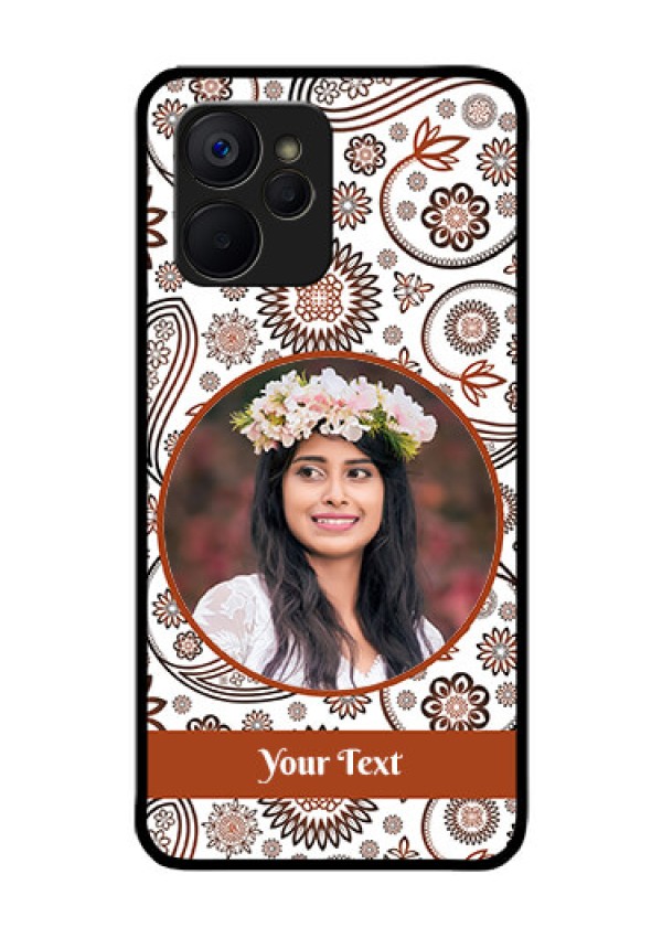 Realme 9i 5G Custom Glass Mobile Case - Abstract Flower Design