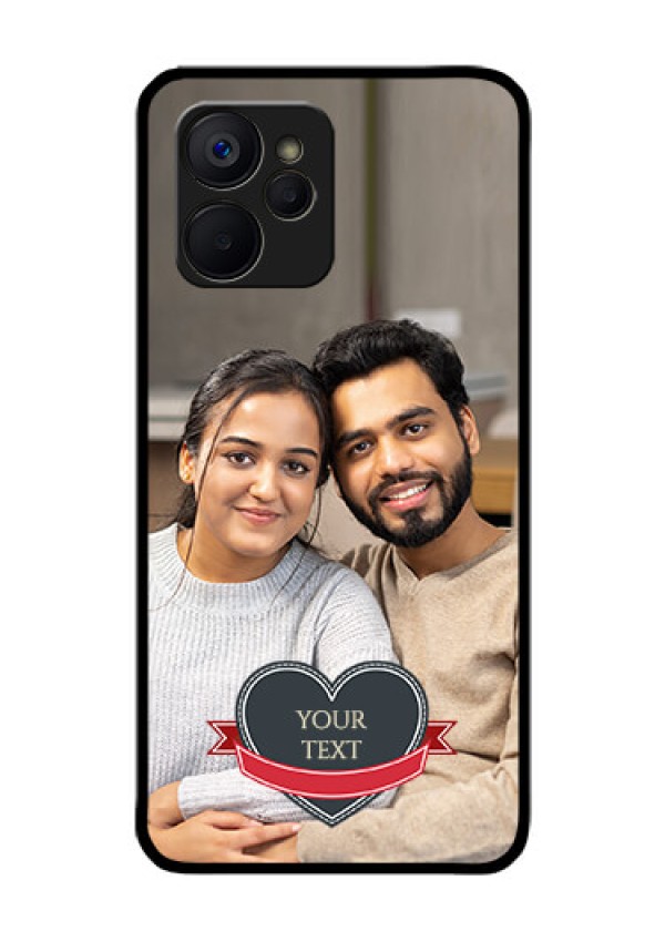 Realme 9i 5G Custom Glass Phone Case - Just Married Couple Design