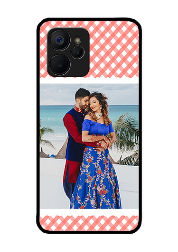 Realme 9i 5G Personalized Glass Phone Case - Pink Pattern Design