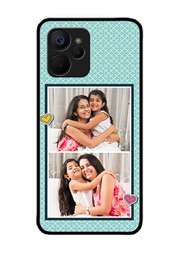 Realme 9i 5G Custom Glass Phone Case - 2 Image Holder with Pattern Design