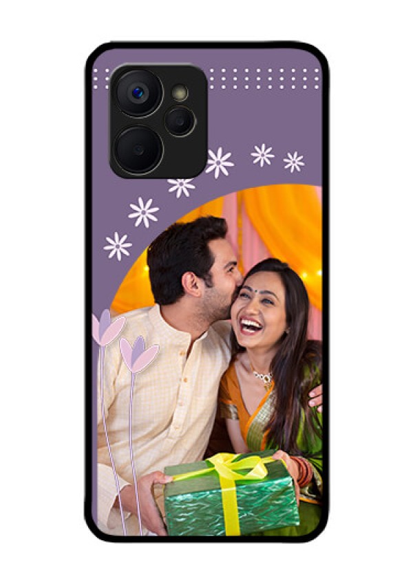 Realme 9i 5G Custom Glass Mobile Case - Lavender flowers design
