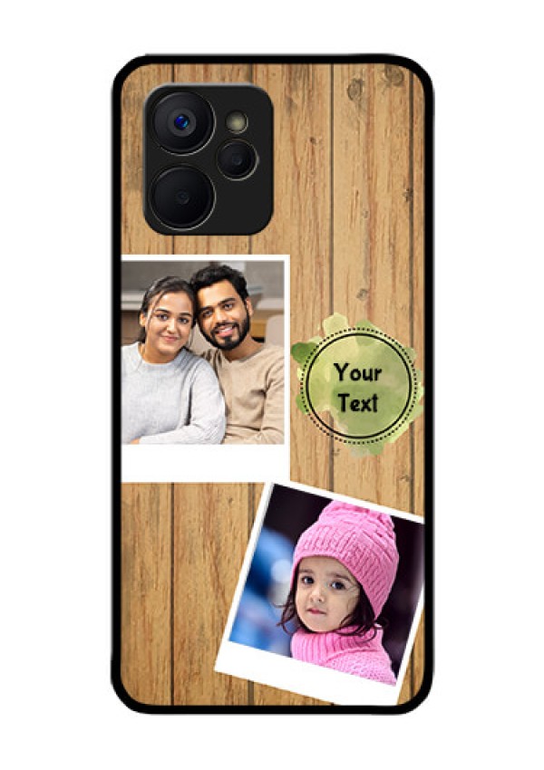 Realme 9i 5G Custom Glass Phone Case - Wooden Texture Design