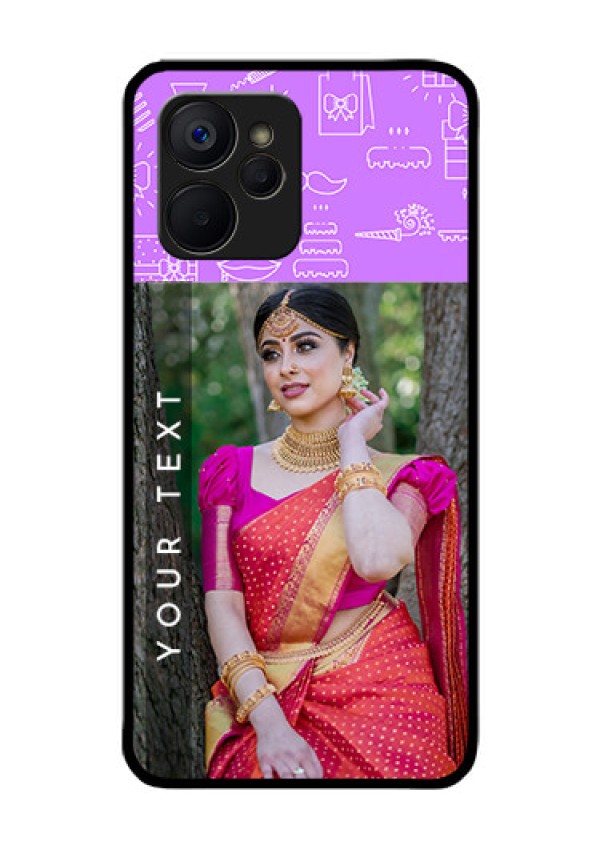 Realme 9i 5G Custom Glass Mobile Case - Birthday Icons Design