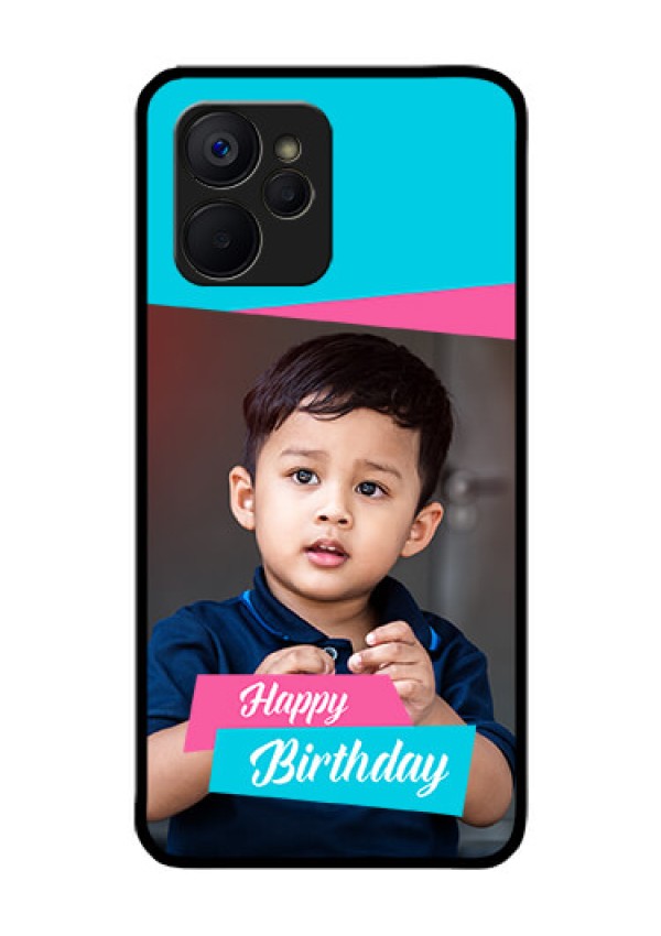 Realme 9i 5G Personalized Glass Phone Case - Image Holder with 2 Color Design