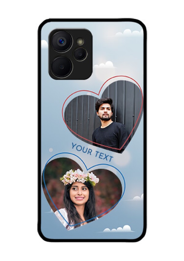 Realme 9i 5G Custom Glass Mobile Case - Blue Color Couple Design