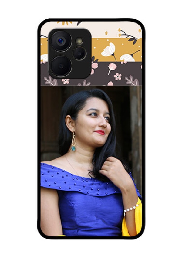 Realme 9i 5G Custom Glass Phone Case - Stylish Floral Design