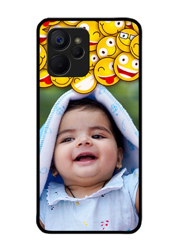 Realme 9i 5G Custom Glass Mobile Case - with Smiley Emoji Design