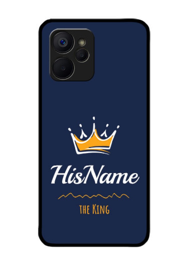 Realme 9i 5G Glass Phone Case King with Name