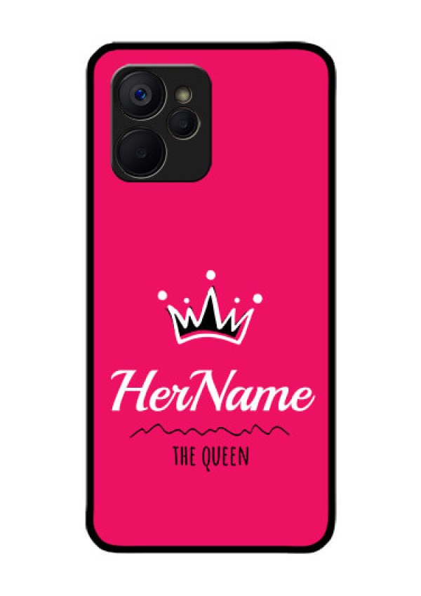 Realme 9i 5G Glass Phone Case Queen with Name