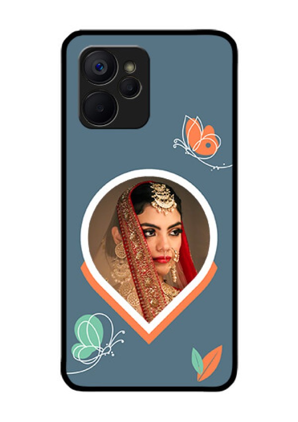 Realme 9i 5G Custom Glass Mobile Case - Droplet Butterflies Design