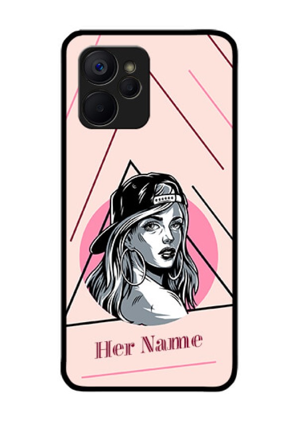Realme 9i 5G Personalized Glass Phone Case - Rockstar Girl Design