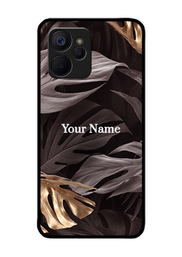 Realme 9i 5G Personalised Glass Phone Case - Wild Leaves digital paint Design