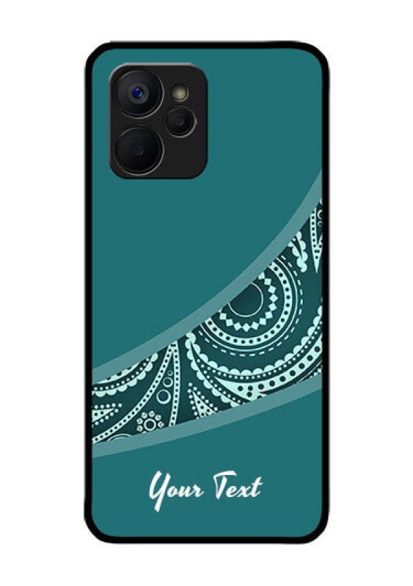 Realme 9i 5G Photo Printing on Glass Case - semi visible floral Design