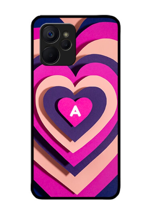 Realme 9i 5G Custom Glass Mobile Case - Cute Heart Pattern Design