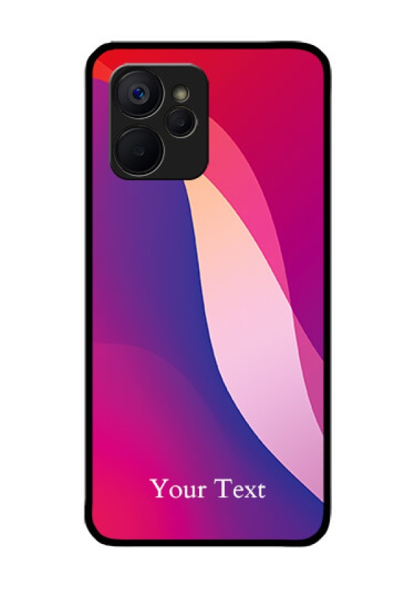 Realme 9i 5G Personalized Glass Phone Case - Digital abstract Overlap Design