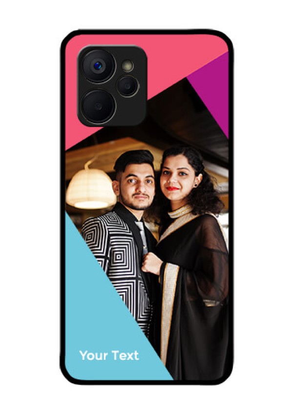 Realme 9i 5G Custom Glass Mobile Case - Stacked Triple colour Design