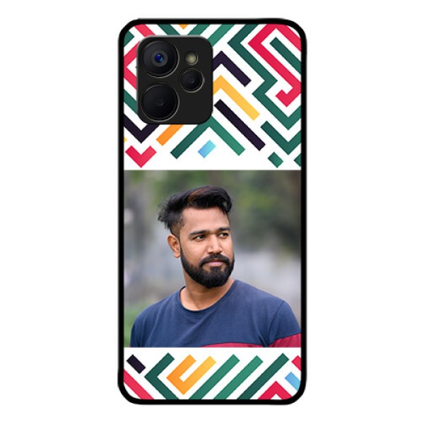 Realme 9i 5G Personalized Glass Phone Case - Colorful Maze Pattern Design Realme 9i 5G Personalized Glass Phone Case - Colorful Maze Pattern Design