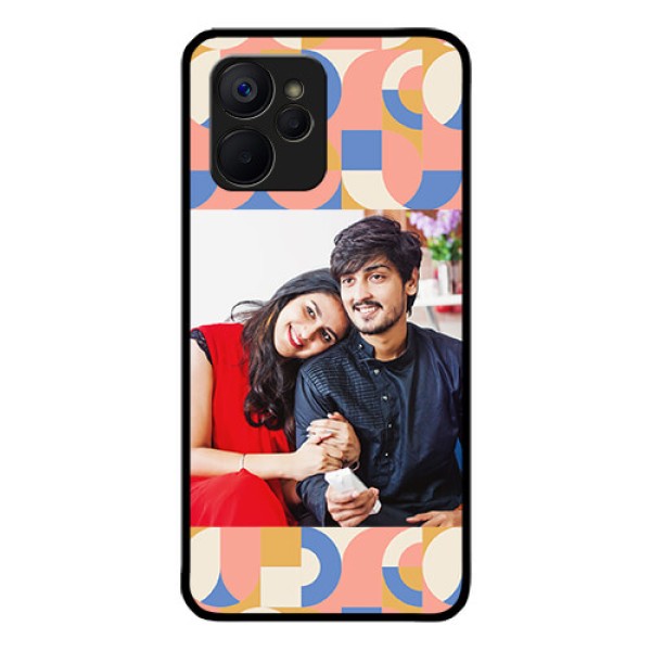 Realme 9i 5G Photo Printing on Glass Case - Semi-circle Maze Pattern Design