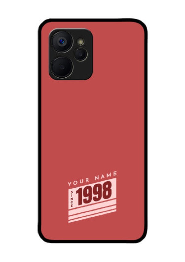 Realme 9i 5G Custom Glass Phone Case - Red custom year of birth Design