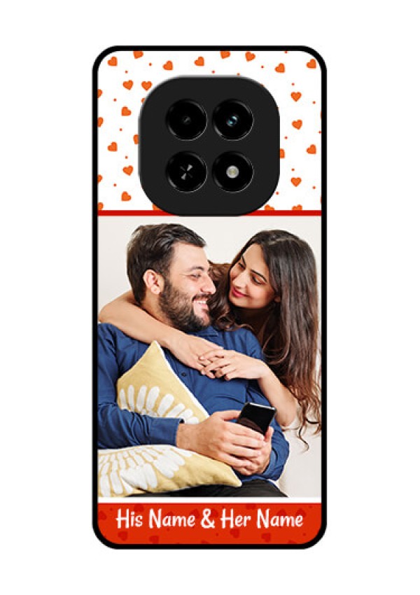 Realme C63 5G Custom Glass Phone Case - Orange Love Symbol Design
