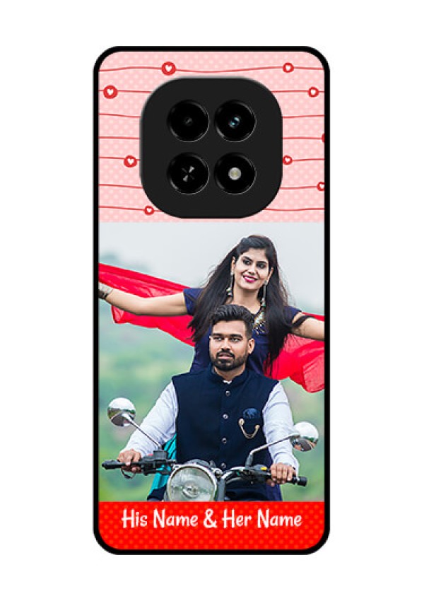 Realme C63 5G Custom Glass Phone Case - Red Pattern Case Design