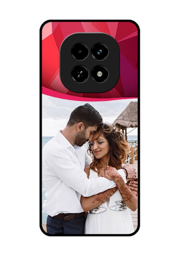 Realme C63 5G Custom Glass Phone Case - Red Abstract Design