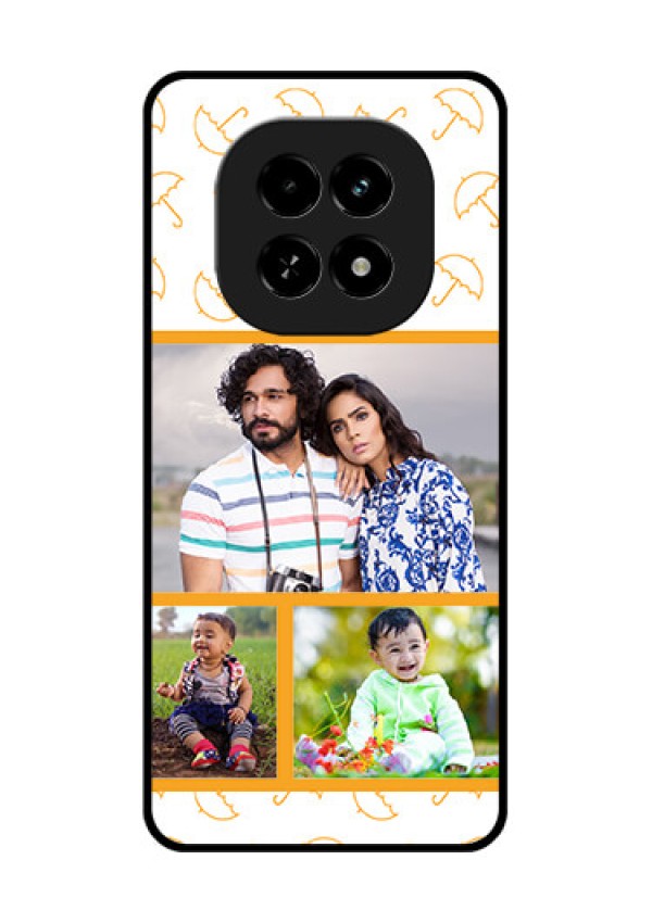 Realme C63 5G Custom Glass Phone Case - Yellow Pattern Design