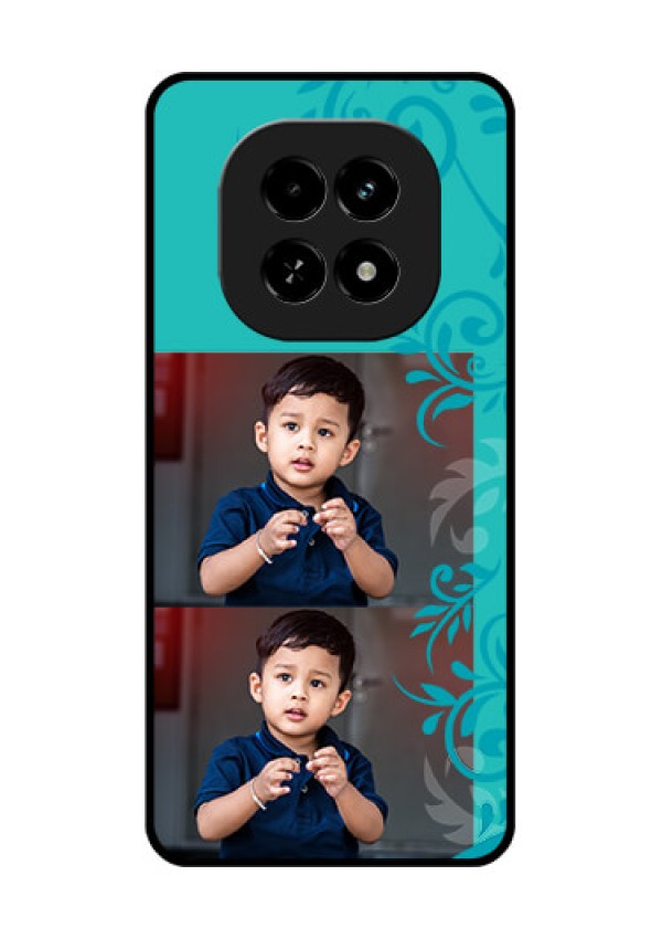 Realme C63 5G Custom Glass Phone Case - With Photo And Green Floral Design