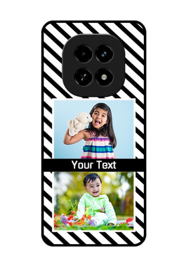 Realme C63 5G Custom Glass Phone Case - Black And White Stripes Design