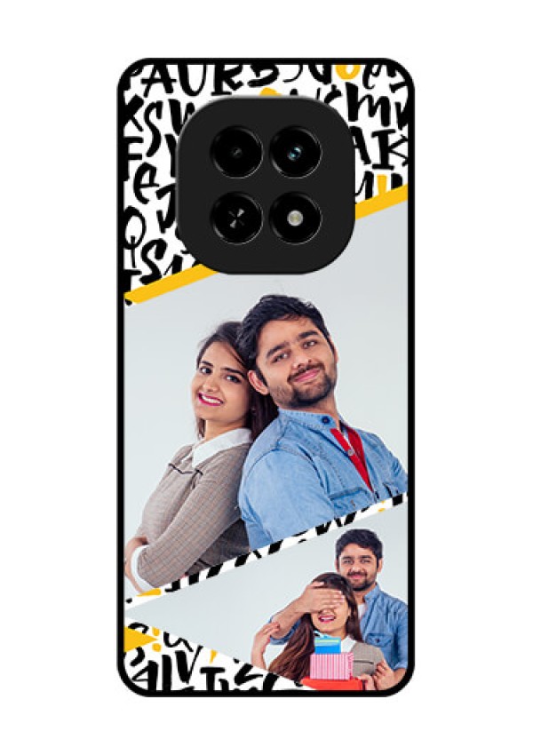 Realme C63 5G Custom Glass Phone Case - Letters Pattern Design