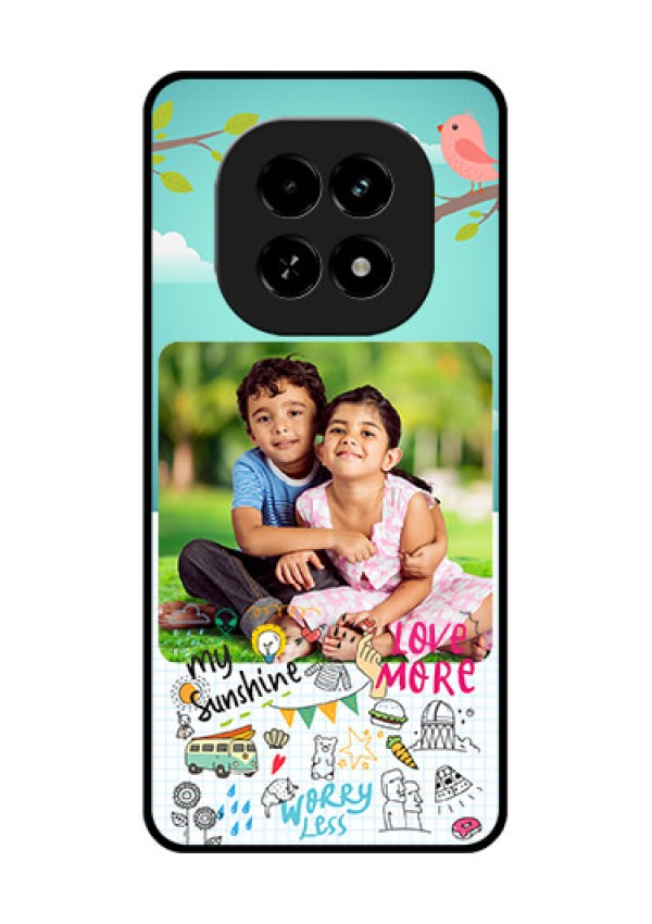 Realme C63 5G Custom Glass Phone Case - Doodle Love Design