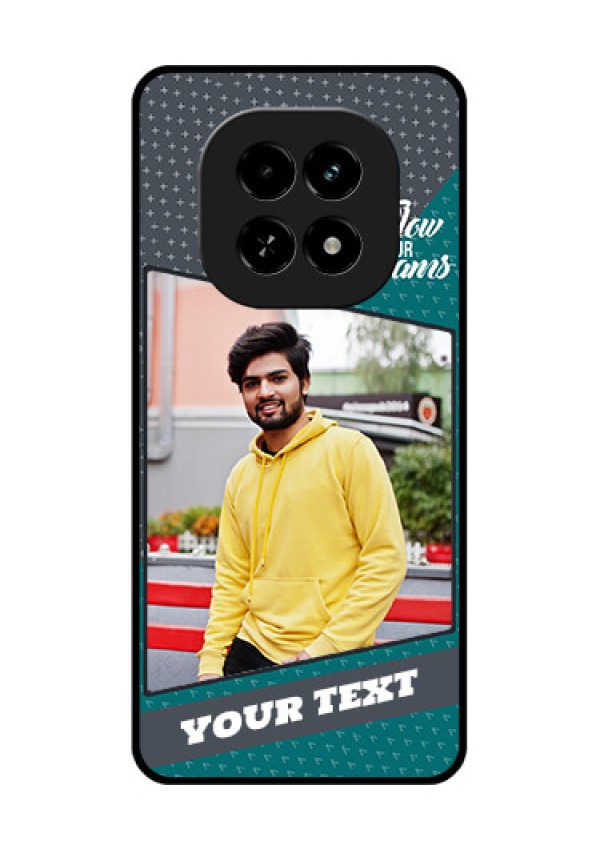 Realme C63 5G Custom Glass Phone Case - Background Pattern Design With Quote