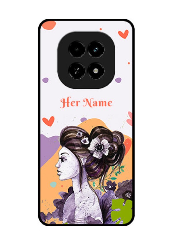 Realme C63 5G Custom Glass Phone Case - Woman And Nature Design