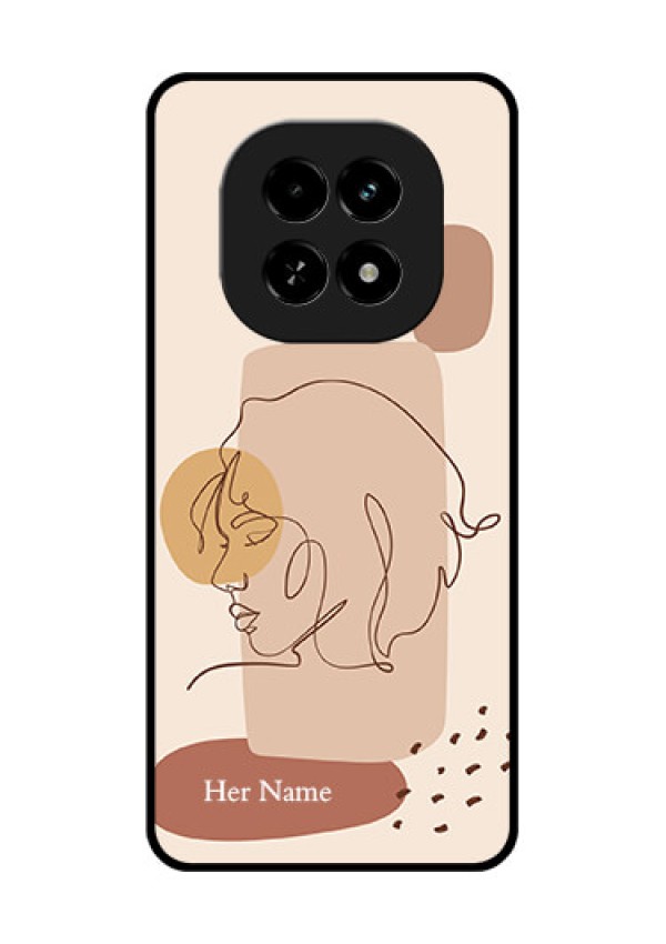 Realme C63 5G Custom Glass Phone Case - Calm Woman Line Art Design