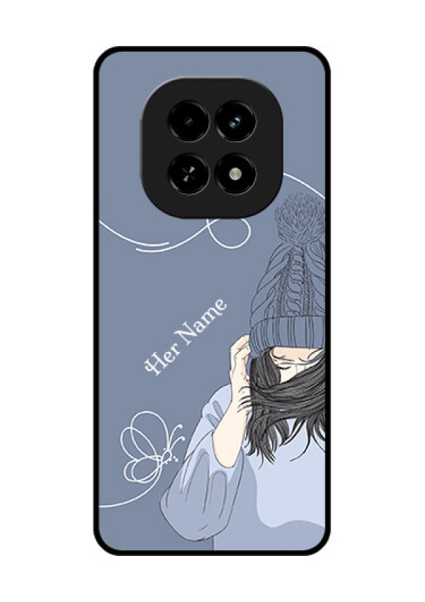 Realme C63 5G Custom Glass Phone Case - Girl In Winter Outfit Design