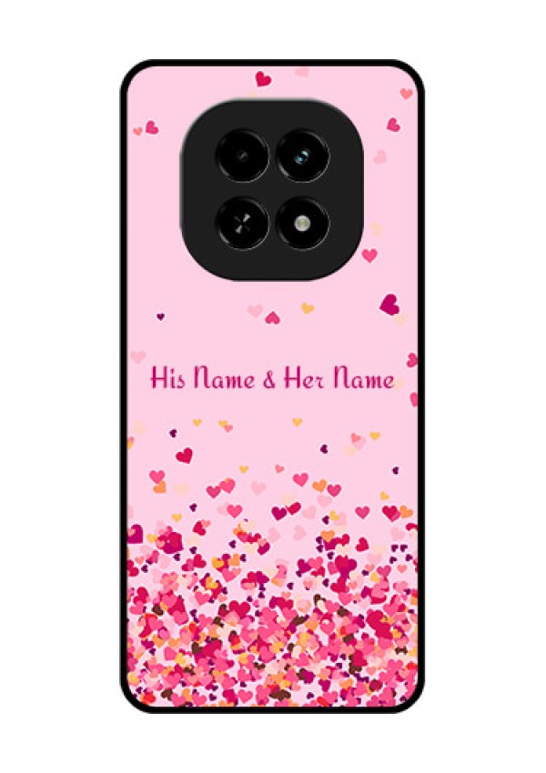 Realme C63 5G Custom Glass Phone Case - Floating Hearts Design