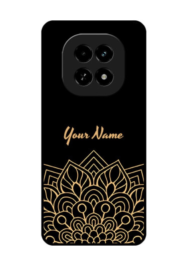 Realme C63 5G Custom Glass Phone Case - Golden Mandala Design