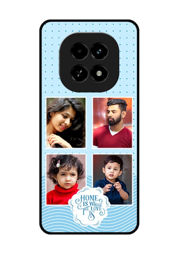 Realme C63 5G Custom Glass Phone Case - Cute Love Quote With 4 Pic Upload Design